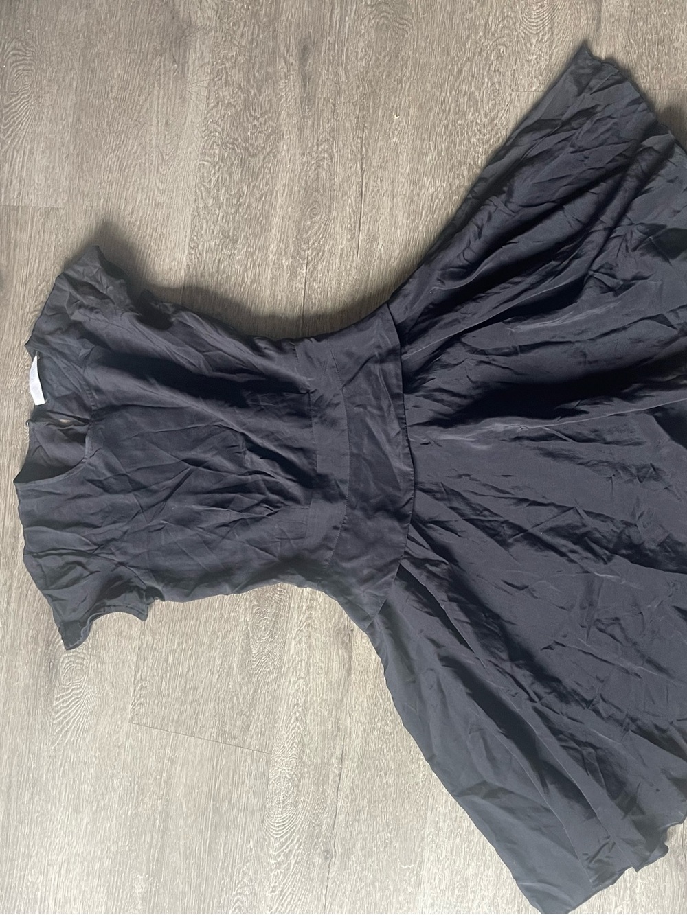 Richard Nicoll Black Fit-and-Flare Midi Dress Silk Dress